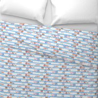 soft Kitty Cats bedtime baby Blue watercolor stripe