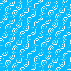 Ocean Swirls on Blue