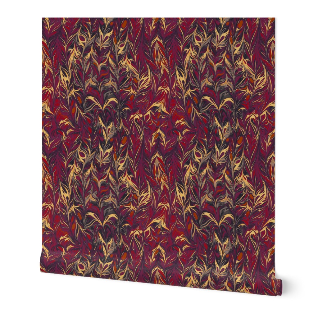 marbling-leaf_red and plum