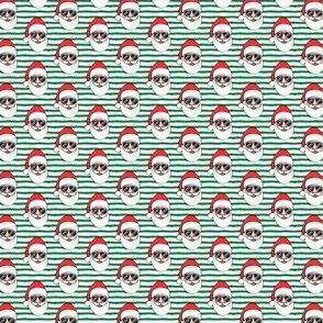 (micro scale) Santa Claus w/ sunnies - green stripes - Christmas C18BS