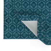 Japanese Hexagonal Stencil-1 fabric marine-blue