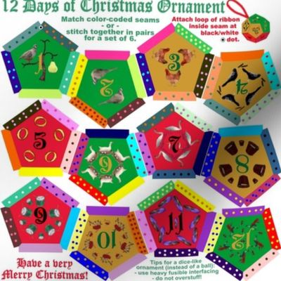 Twelve-sided Dice of Christmas Ornament