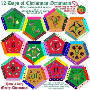 Twelve-sided Dice of Christmas Ornament