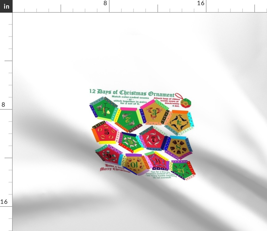 Twelve-sided Dice of Christmas Ornament