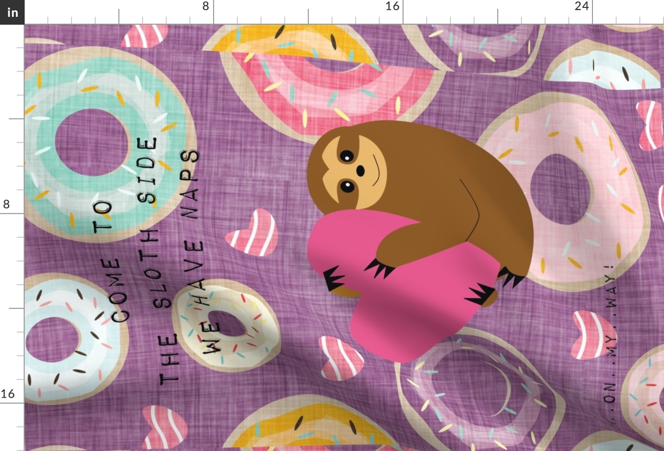 Pun Cute Sloth Tea Towel - come to the sloth side... purple