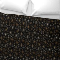 metallic look snowflake fabric, christmas fabric by the yard, christmas fabric 2018, christmas fabric for quilting, metallic christmas wrap, christmas gift wrap, wrapping paper, spoonflower christmas fabric - black and gold