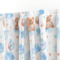 Watercolor baby boy pattern