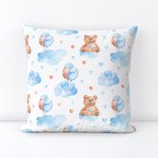 Watercolor baby boy pattern