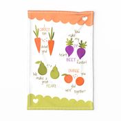 Puns Tea Towel Cute Fruits and Vegetables