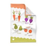 Puns Tea Towel Cute Fruits and Vegetables