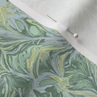 marbling- sky blue forest green