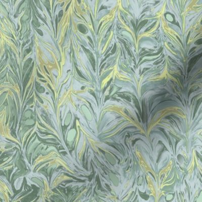 marbling- sky blue forest green