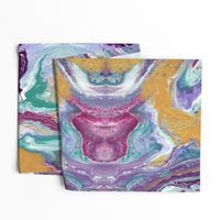 Painted Batik Purple Aqua Gold Pink - Smaller Vertical