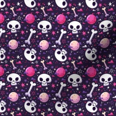 Halloween Skulls on Purple-01