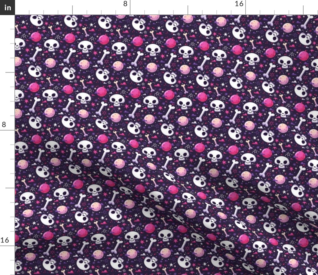 Halloween Skulls on Purple-01