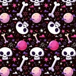 Halloween Skulls on Black-01
