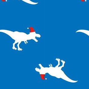 Christmas TREX Santa Hat Dinosaur Christmas Fabric