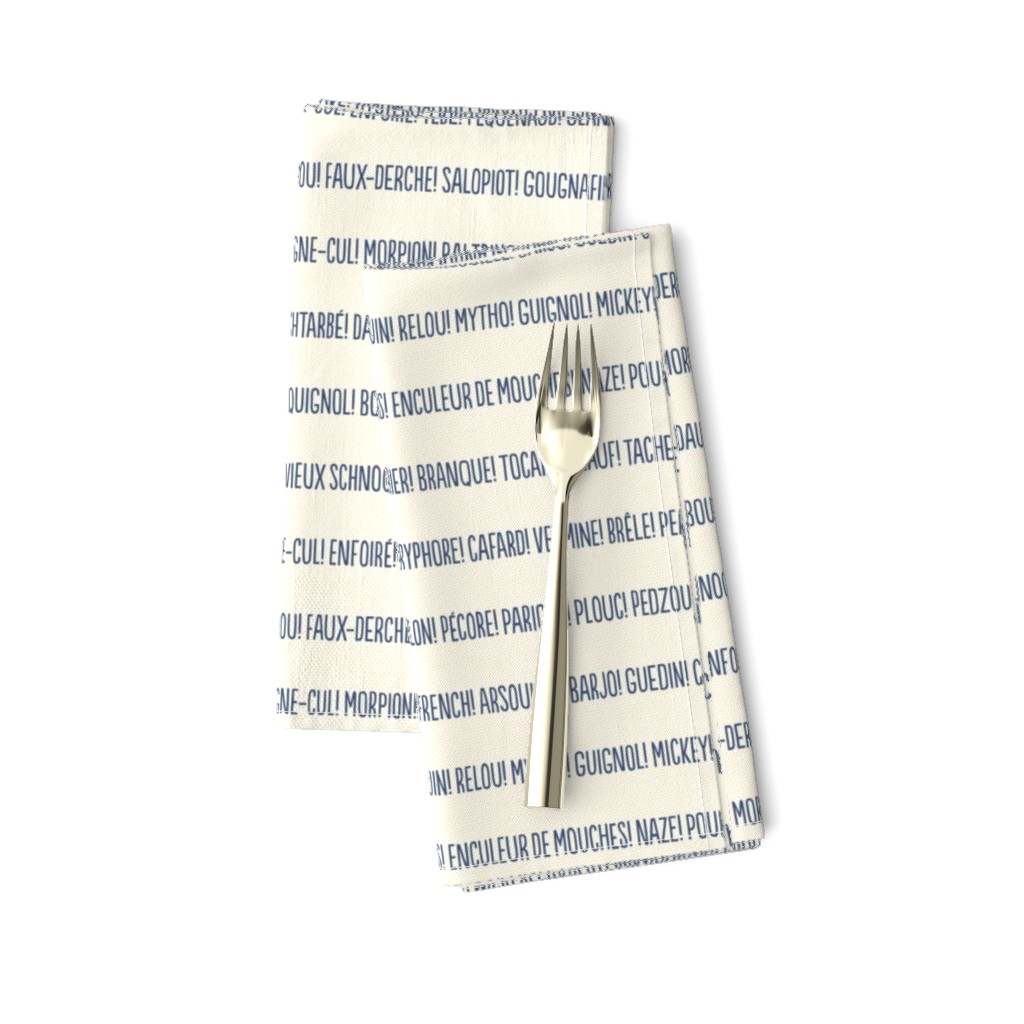 ★ PARDON MY FRENCH! ★ French Slang Stripes – Navy Blue on Ecru / Collection : French Style :) Words & Breton Stripes Prints