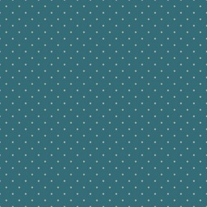 ★ VINTAGE POLKA DOTS ★ Teal, Small Scale / Collection : Swallows & Polka Dots – Rockabilly Prints