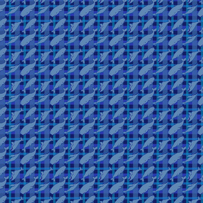 whale blue plaid