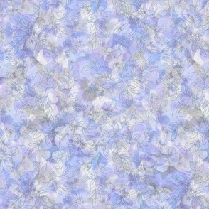 Blue Pansy with Vines Overlay