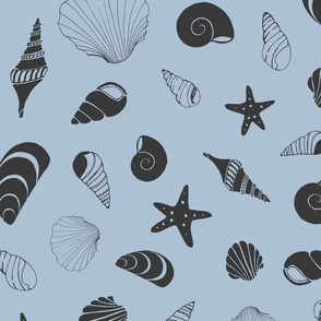 Dark grey and blue nautical pattern