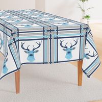 Sapphire Blue Deer in Plaid