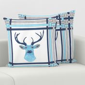 Sapphire Blue Deer in Plaid