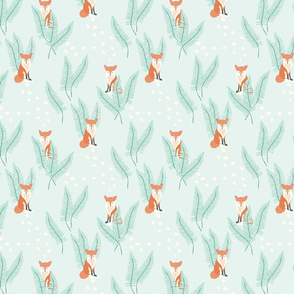 Fox and ferns, on mint 