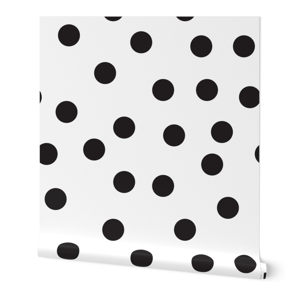 6"  polka dots - black