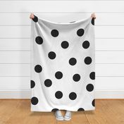 6"  polka dots - black