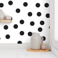 6"  polka dots - black