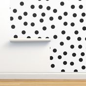 6"  polka dots - black