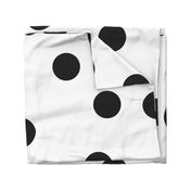 6"  polka dots - black