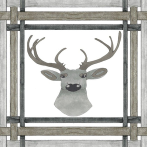 Gray and Blk Plaid with deer