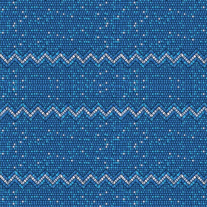 Mosaic Blue Tiles Chevron Stripe