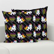 Glitter Stripe Rainbow Unicorns Large