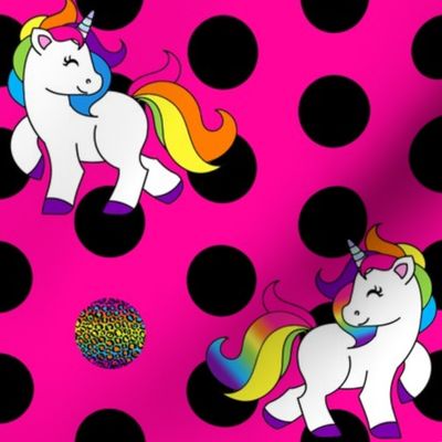 Rainbow Unicorn Pink Dots