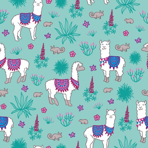 Llama_pattern_mint