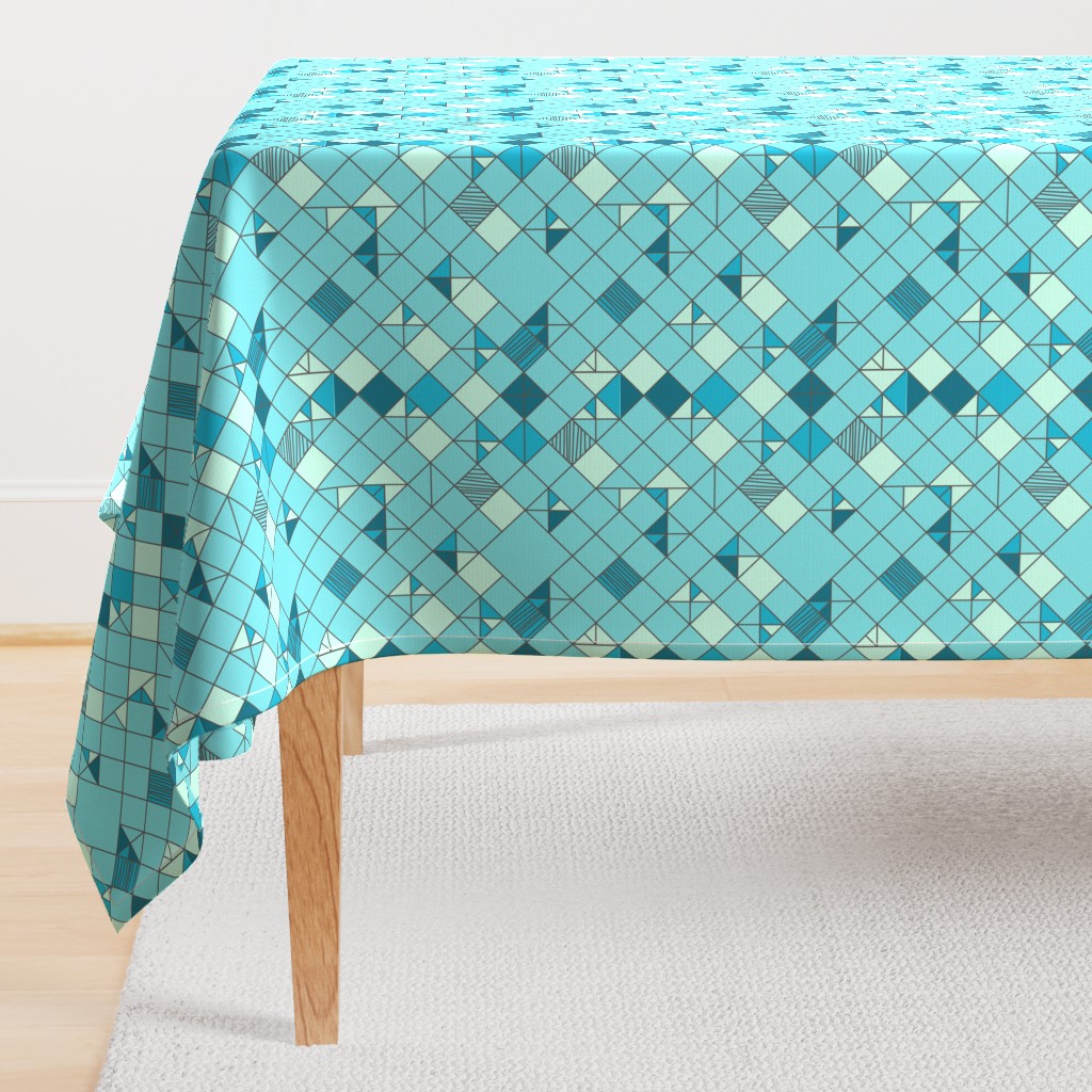 square grid in turquoise