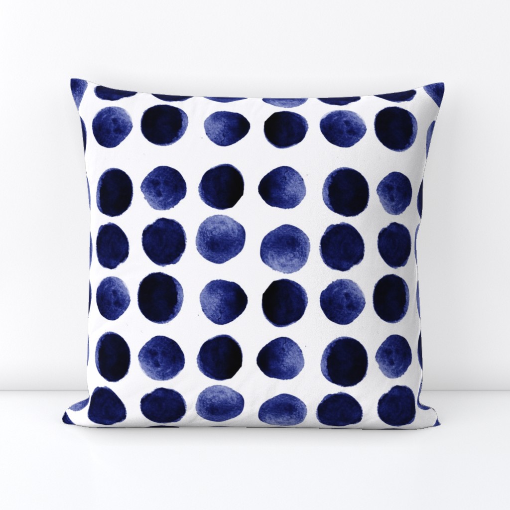 Indigo watercolor boho dots