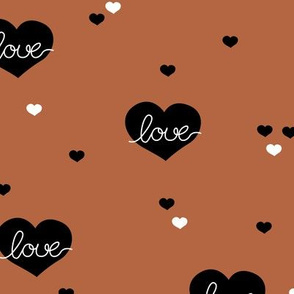 Sweet little lovers hearts romantic confetti valentine love print copper brown