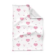 Sweet little lovers hearts romantic confetti valentine love nursery print pink