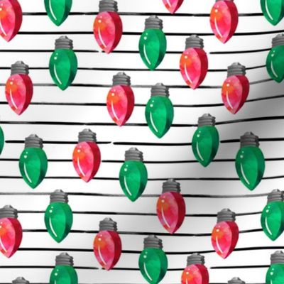 6" Christmas Lights // Red and Green // Black Stripes