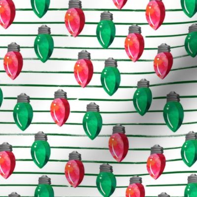 6" Christmas Lights // Red and Green // Green Stripes