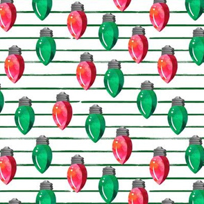 6" Christmas Lights // Red and Green // Green Stripes
