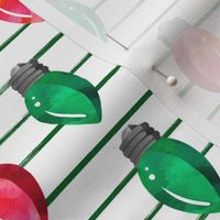 8" Christmas Lights // Red and Green // Green Stripes