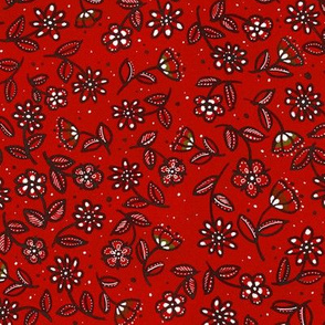 Red Doodle Wildflowers