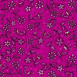 Fuchsia Doodle Wildflowers