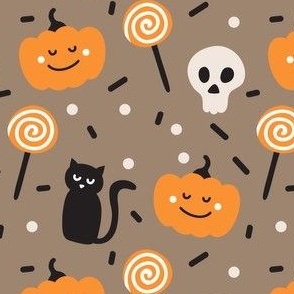 Halloween Cute Ghost Pumpkin Candy Cat